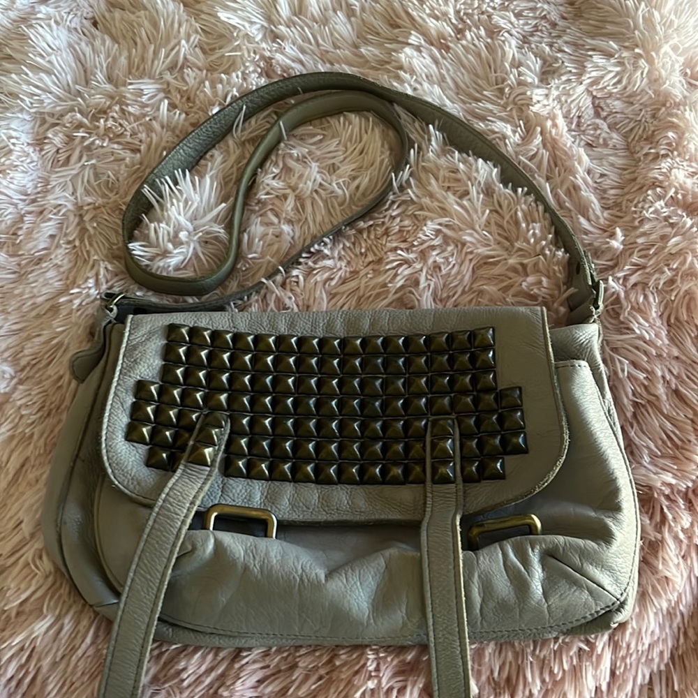 Tylie Malibu gray leather cross-body bag